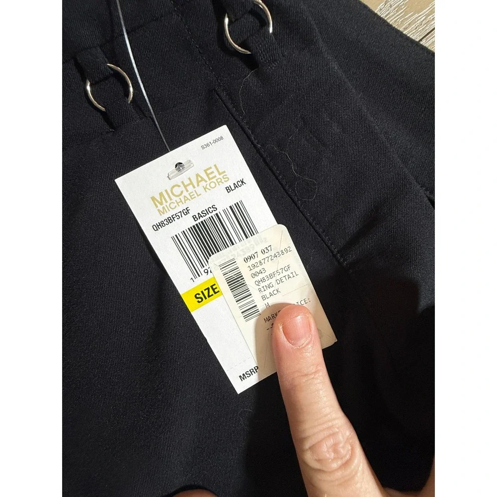 Michael Kors Trousers Womens Medium Black Ring Detail‎ Basics QH83BF57GF